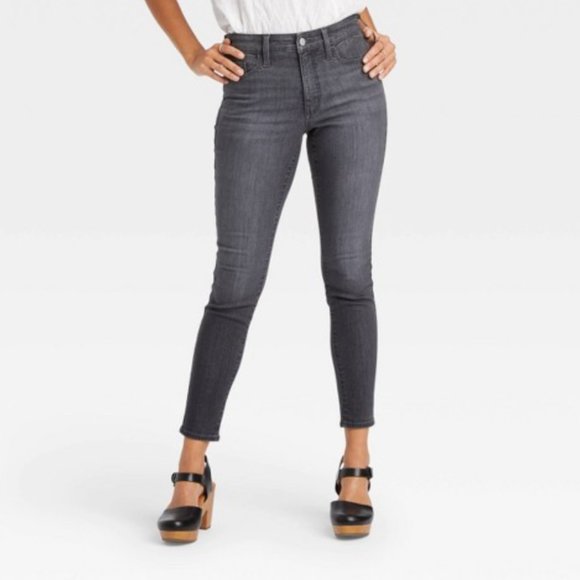 Universal Thread Black Wash Gray Highrise Stretch Denim Raw Hem SZ 14/32 - Picture 2 of 7